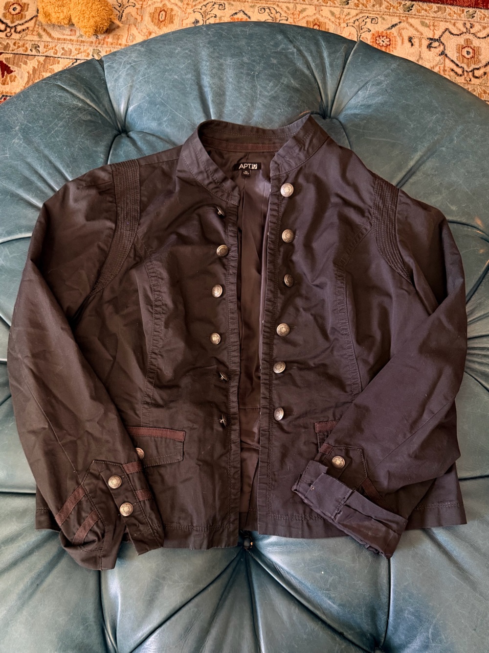 Women's dark grey Military-Style Button Jacket CL